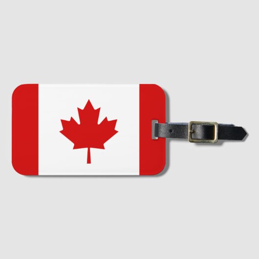 Canada Vlag Maple Leaf Rood Wit Patriottisch Bagagelabel (Voorkant (horizontaal))