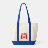 Canada Vlag met Canada Tekst Tote Bag (Achterkant)