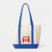 Canada Vlag met Canada Tekst Tote Bag (Voorkant)