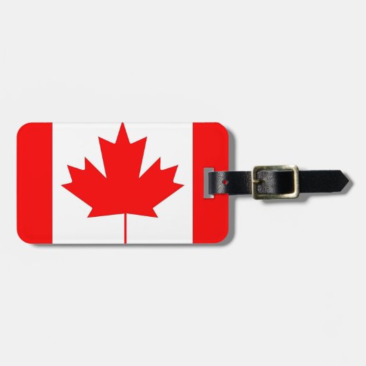 Canada vlag, met naam, adres... bagagelabel (Voorkant horizontaal)