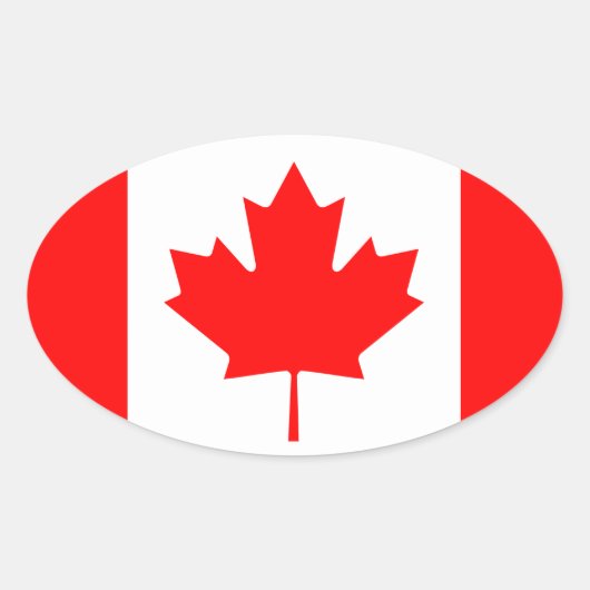 Canada* Vlag Oval Sticker in Europese stijl (Voorkant)