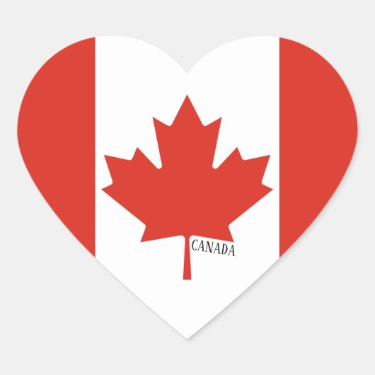Canada Vlag Prachtige Patriottische Hart Sticker (Voorkant)