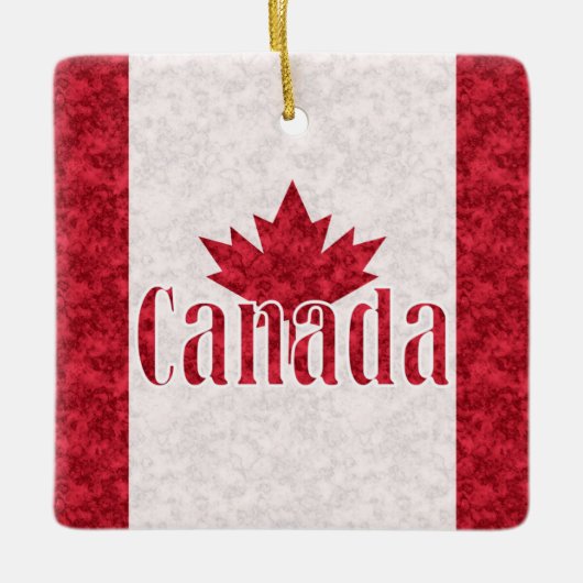 Canada, vlag regen  keramisch ornament (Voorkant)