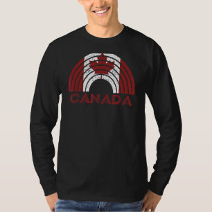 Canada vlag Regenboogvervormd ontwerp T-shirt