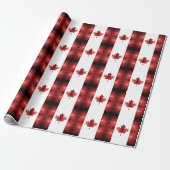 Canada vlag rode snuffelpatroon cadeaupapier (Uitgerold)