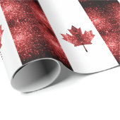 Canada vlag rode snuffelpatroon cadeaupapier (Rol Hoek)