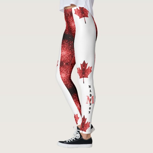 Canada vlag rode snufjes monogram leggings (Links)