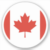 Canada Vlag Ronde Sticker (Voorkant)