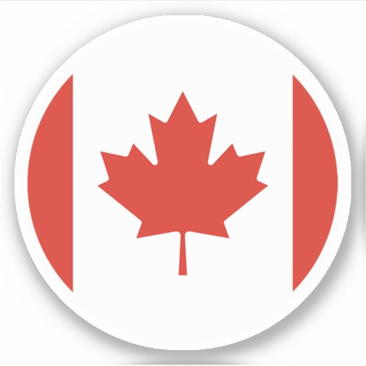 Canada Vlag Ronde Sticker (Voorkant)
