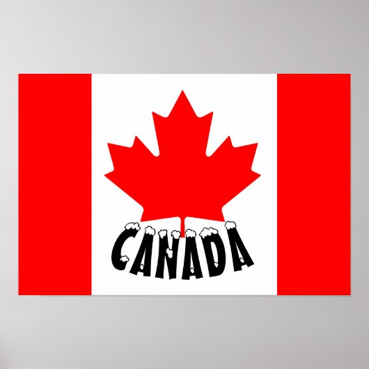 Canada Vlag Rood Wit Esdoornblad Canadees Poster (Voorkant)