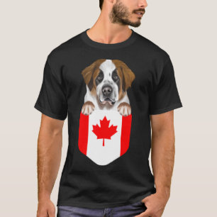 Canada Vlag St Bernard Hond in zak T-shirt