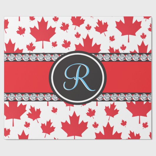 Canada vlag Uniek Abstract begrotingsmonogram Cadeaupapier (Vlak)