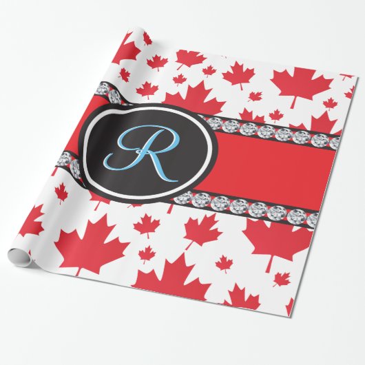 Canada vlag Uniek Abstract begrotingsmonogram Cadeaupapier (Uitgerold)