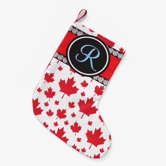 Canada vlag Uniek Abstract begrotingsmonogram Kleine Kerstsok (Voorkant (Hangend))