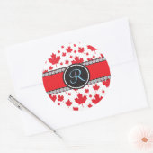 Canada vlag Uniek Abstract begrotingsmonogram Ronde Sticker (Envelop)