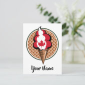 Canada vlag vector ijs esdoorn blad briefkaart (Staand voorkant)