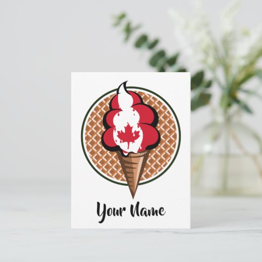 Canada vlag vector ijs esdoorn blad briefkaart (Staand voorkant)