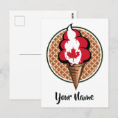 Canada vlag vector ijs esdoorn blad briefkaart (Voorkant / Achterkant)