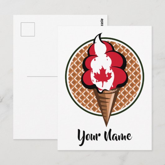 Canada vlag vector ijs esdoorn blad briefkaart (Voorkant / Achterkant)