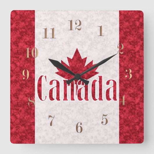 Canada, vlag vierkante klok (Voorkant)