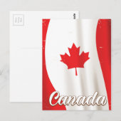 Canada Vlag Vintage reisposter Briefkaart (Voorkant / Achterkant)