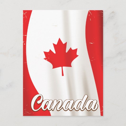 Canada Vlag Vintage reisposter Briefkaart (Voorkant)