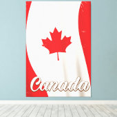 Canada Vlag Vintage reisposter Canvas Afdruk (Insitu (Houten vloer))