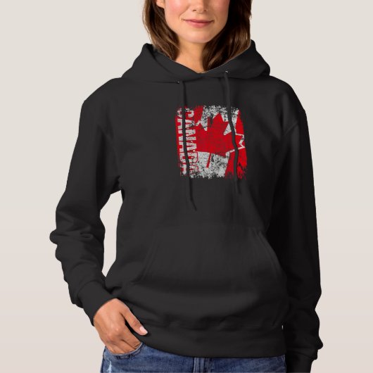 Canada Vlag Vintage Vervuild Canada Hoodie (Voorkant)