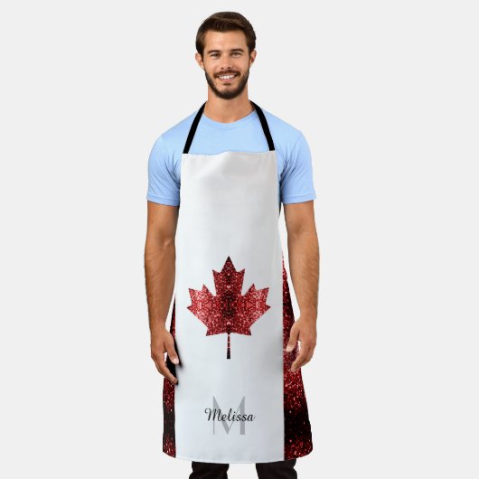 Canada vlaggen rode sparren Monogram Schort (Gedragen)