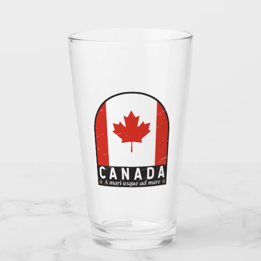 Canada Vlaggenembleem noodlijdende Vintage Glas (Voorkant)
