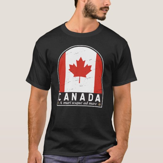 Canada Vlaggenembleem noodlijdende Vintage T-shirt (Voorkant)