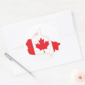 Canada-vlaggenkaart Ronde Sticker (Envelop)
