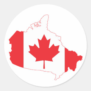 Canada-vlaggenkaart Ronde Sticker