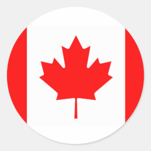 Canada Vlagsticker, Vinyl Reisstickers, Canada Ronde Sticker