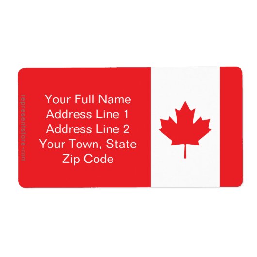 Canada Vlakke Vlag Etiket (Voorkant)