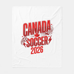 Canada Voetbal 2026 Voetbal Vet Land Typografie  Fleece Deken