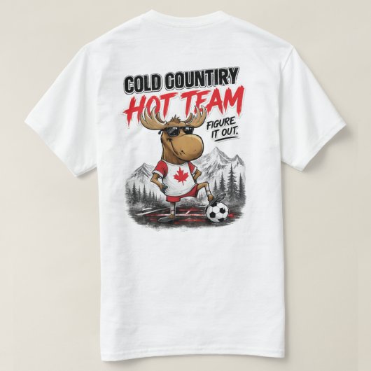Canada Voetbalfan Funny Moose T-shirt (Design achterkant)
