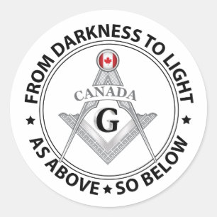 Canada vrijmetselarij teken ronde sticker