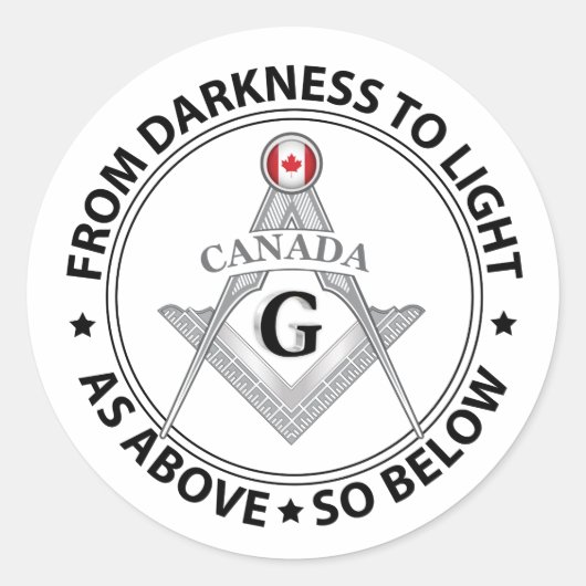 Canada vrijmetselarij teken ronde sticker (Voorkant)