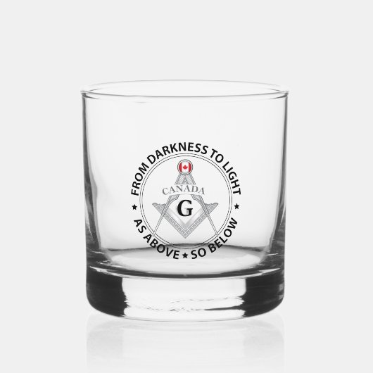 Canada vrijmetselarij teken whisky glas (Voorkant)
