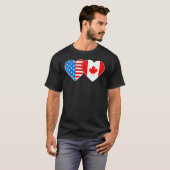 Canada VS Vlag Hart Canadese Amerikanen Liefde Man T-shirt (Voorkant volledig)