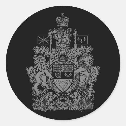 Canada Wapenmunt - Canada Crest Ronde Sticker (Voorkant)