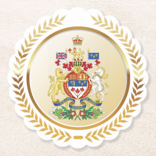 Canada wapenschild kartonnen onderzetters (Voorkant)