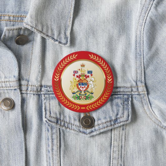 Canada wapenschild ronde button 7,6 cm (In situ)