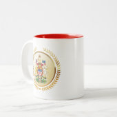 Canada wapenschild tweekleurige koffiemok (Voorkant links)
