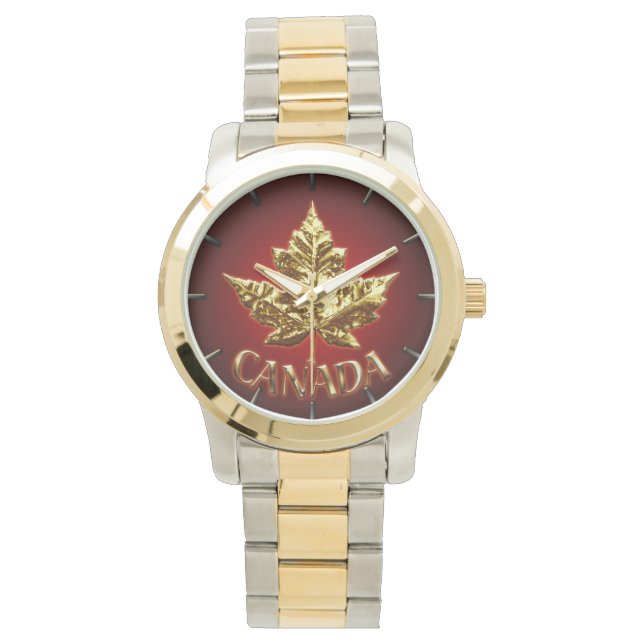 Canada Watch Gold Canada Souvenir Wrist Watches Horloge (Voorkant)