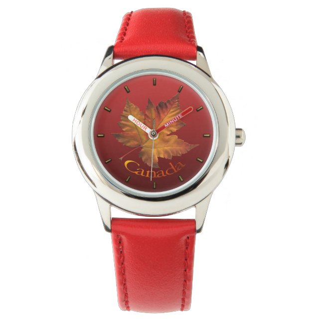 Canada Watch Kind Canada Souvenir Wrist Watch Horloge (Voorkant)