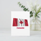 Canada Waving Flag met naam Briefkaart (Staand voorkant)