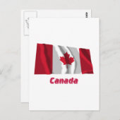 Canada Waving Flag met naam Briefkaart (Voorkant / Achterkant)
