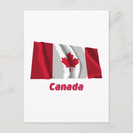 Canada Waving Flag met naam Briefkaart (Voorkant)